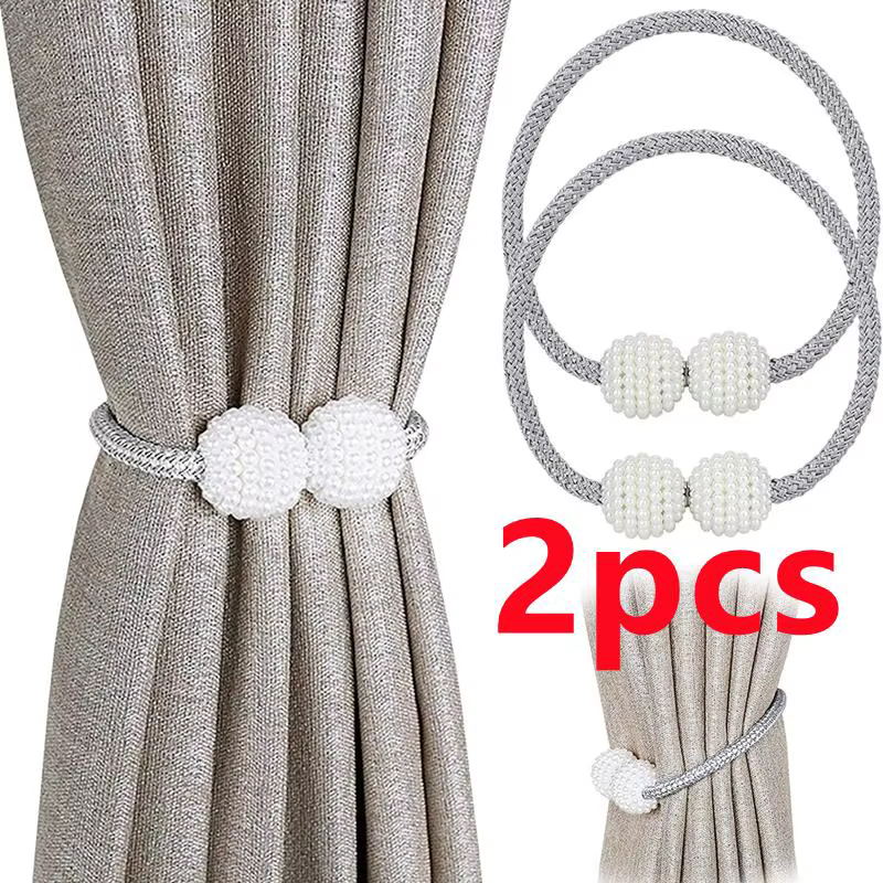 2/4 pièces perle magnétique rideau pince porte-rideau cravate boucle Clips suspendus boule boucle cr