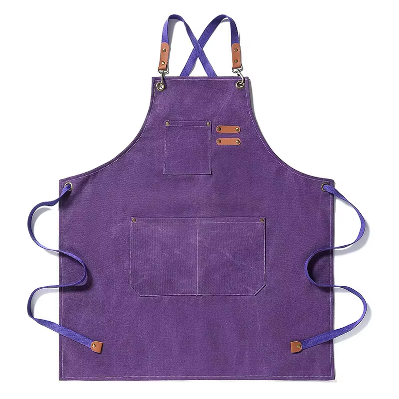 Tablier de cuisine en toile pour hommes et femmes, peut essuyer les mains, avec poches à outils, rés