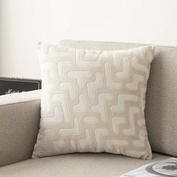Housse de coussin en chenille jacquard moderne, texture velours, luxe, pour canapé, coussin décorati