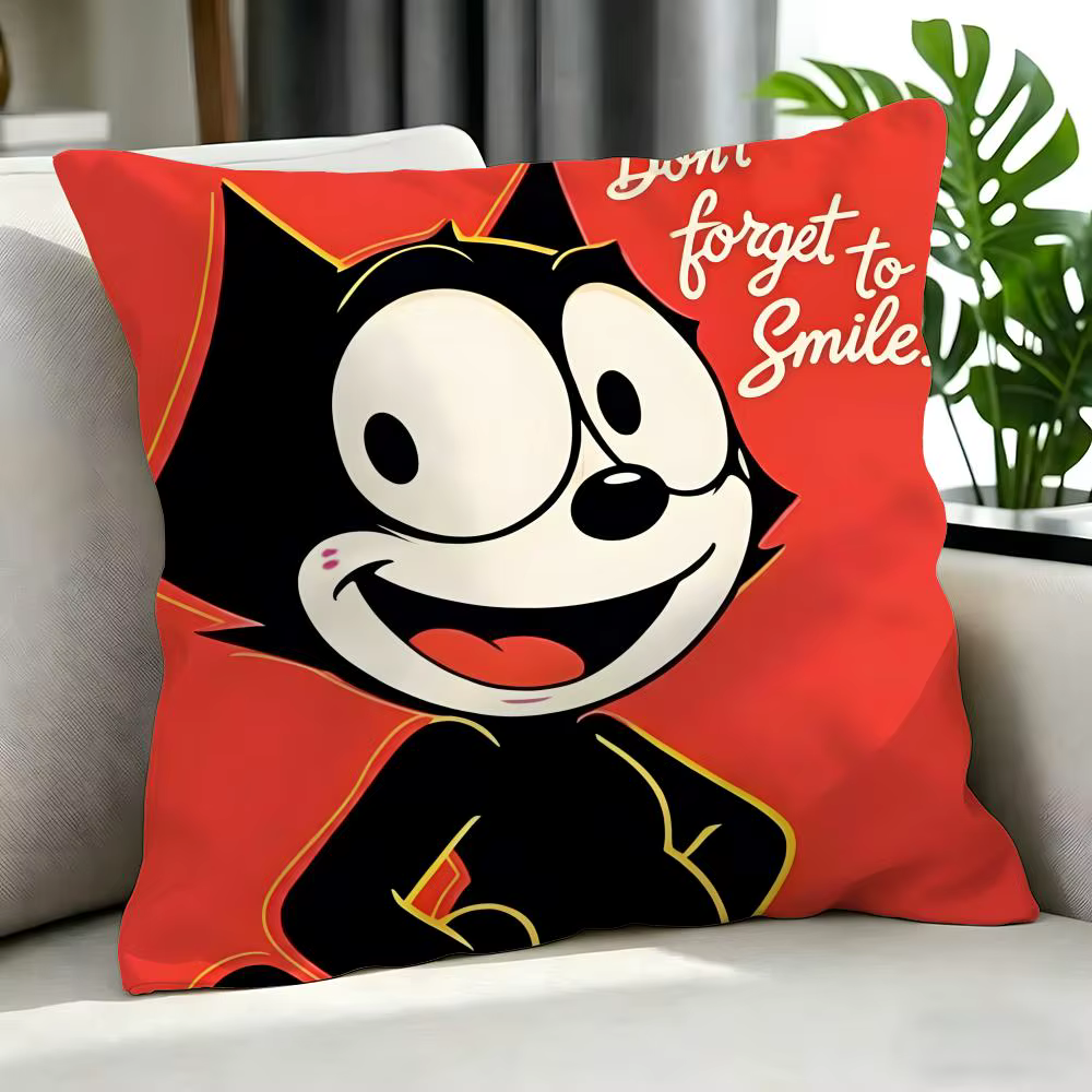 Housse de coussin de dessin animé Felix le chat, ensemble de 4 pièces, 50x50, 45x45, 40x40, taie d'o