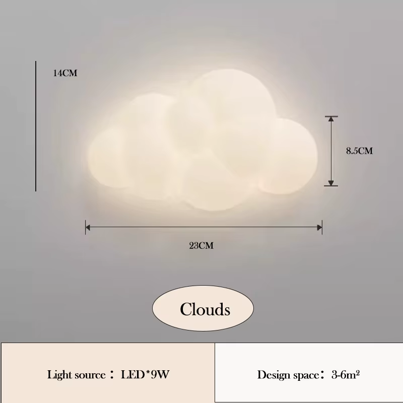 Lampes murales nuage blanches LED, lampe de chevet pour chambre d'enfant, style minimaliste moderne,