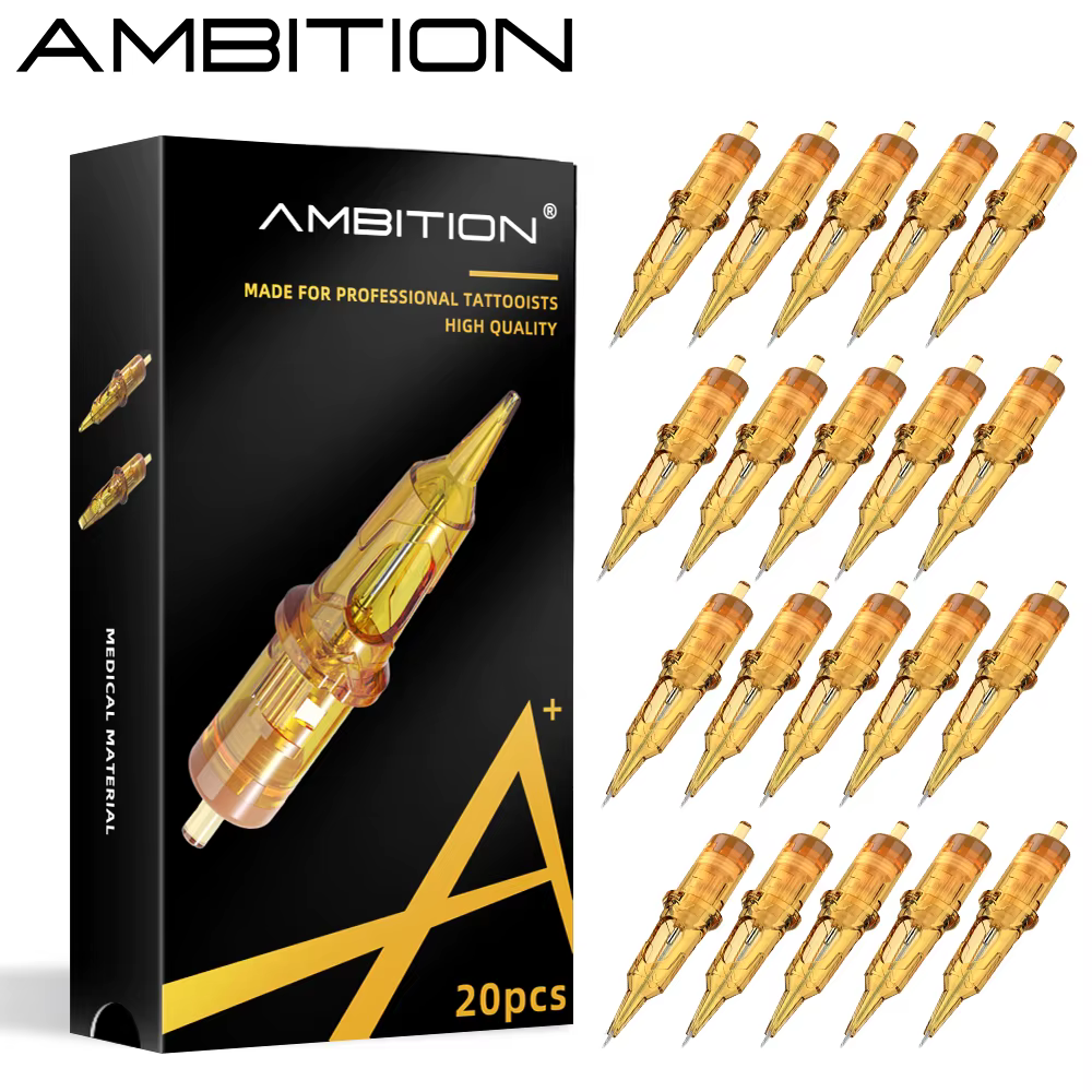 Ambition gloire RL/RM/RS 20 pièces cartouche de tatouage rond Liner Shader courbé Magnum aiguille de