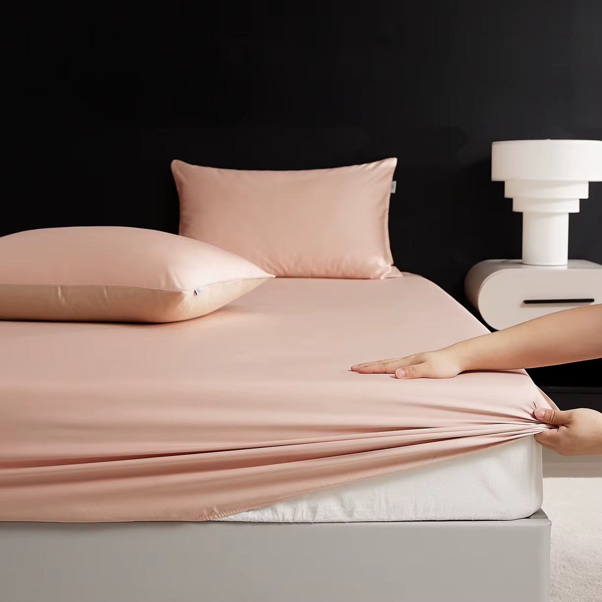 Drap-housse 100% coton, Textile de maison, draps de luxe pour dormeurs chauds, housse de matelas éva