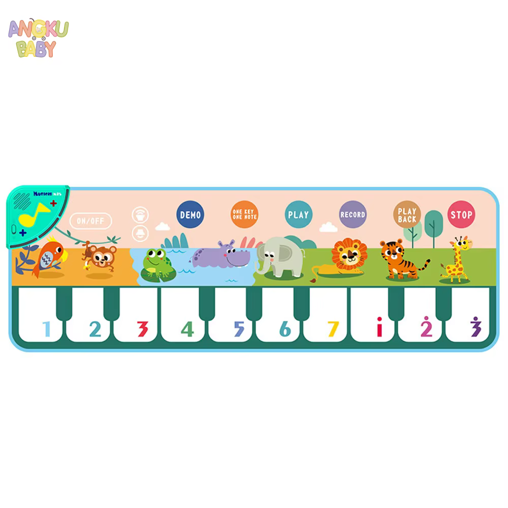 Tapis de jeu éducatif pour bébé, 15x44 pouces, gymnase musical pour nouveau-né de 0 à 12 mois, jeux