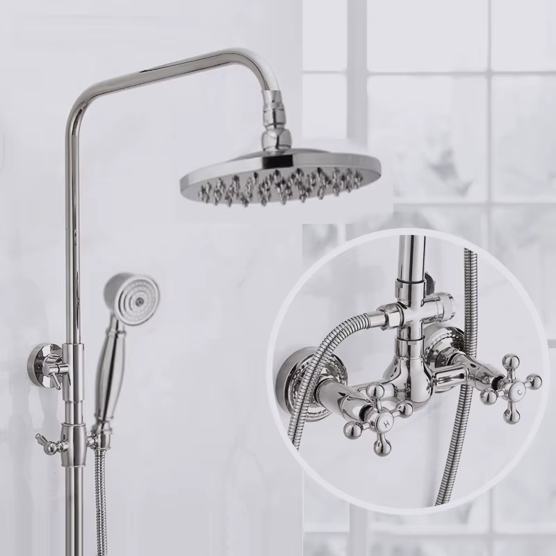 Ensemble de robinets de douche à effet de pluie en laiton, salle de bains de luxe, montage en Surfac