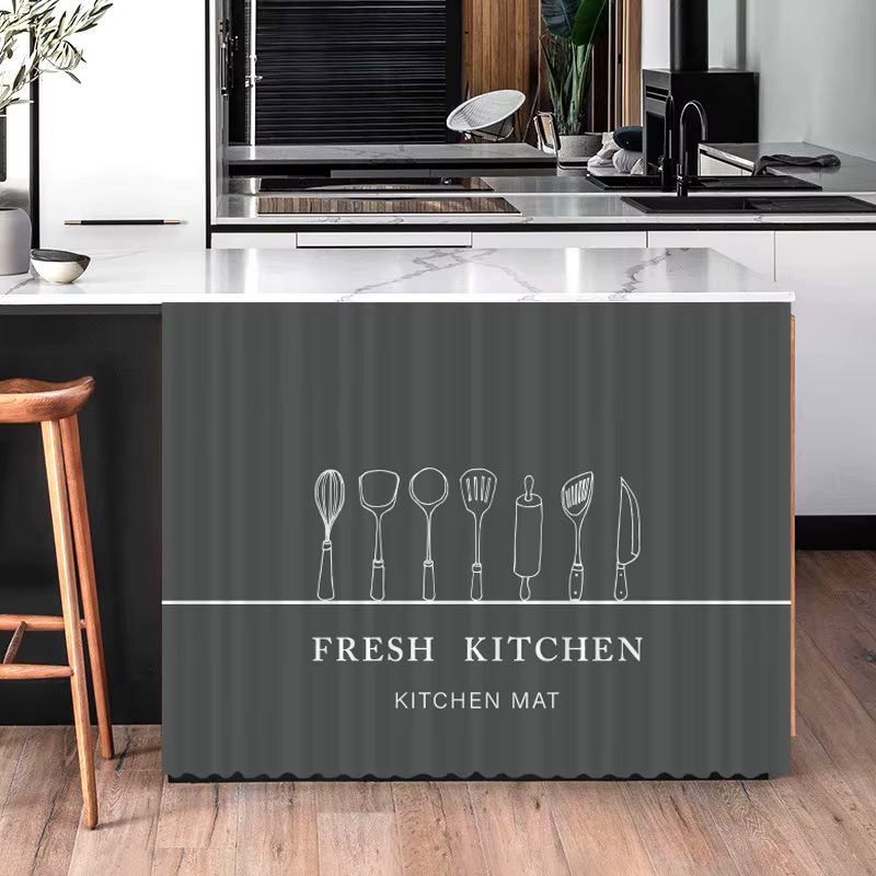 Rideau de séparation anti-poussière VIKAMA Fresh Kitchen Chef Print avec fixation Velcro pour évier 