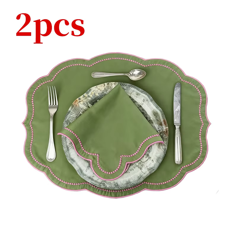 Serviettes en lin doux brodées, style rustique rétro, polyvalentes, lavables et résistantes à la déc