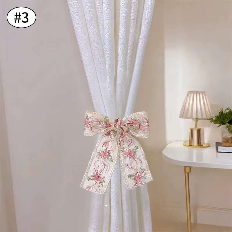 Rideaux en dentelle avec nœuds papillon, rideaux de fenêtre, ULde liaison, décor de chambre romantiq