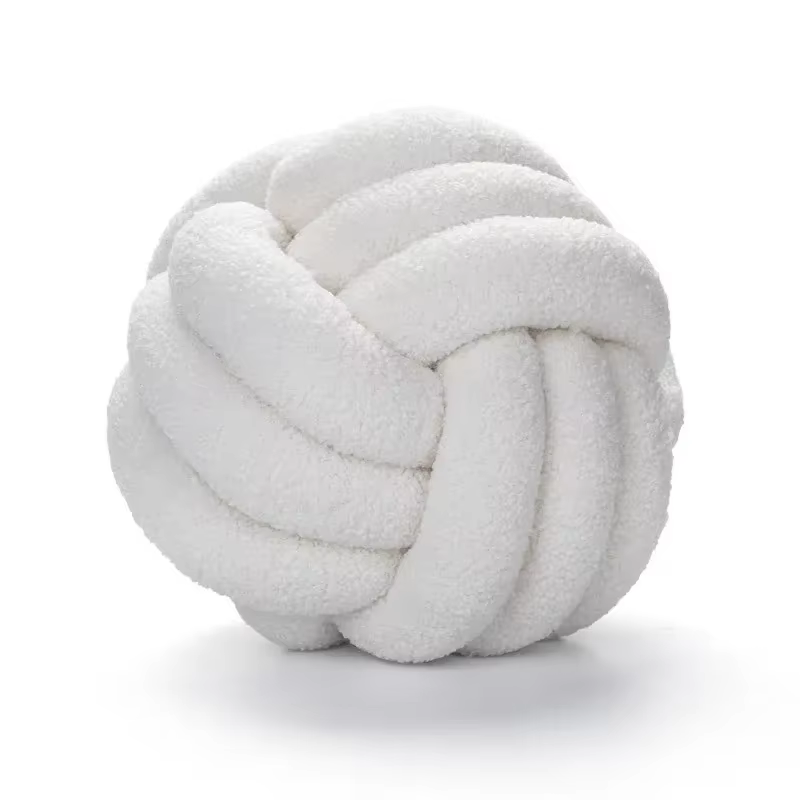 Coussin en peluche Globe à nœud esthétique, boule nordique, oreiller décoratif pour canapé, coussin 