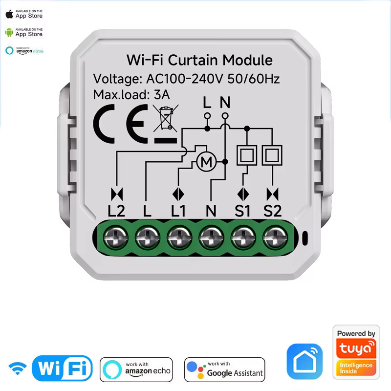 Tuya WiFi ZigBee Module de rideau stores volet roulant moteur électrique interrupteur de rideau inte