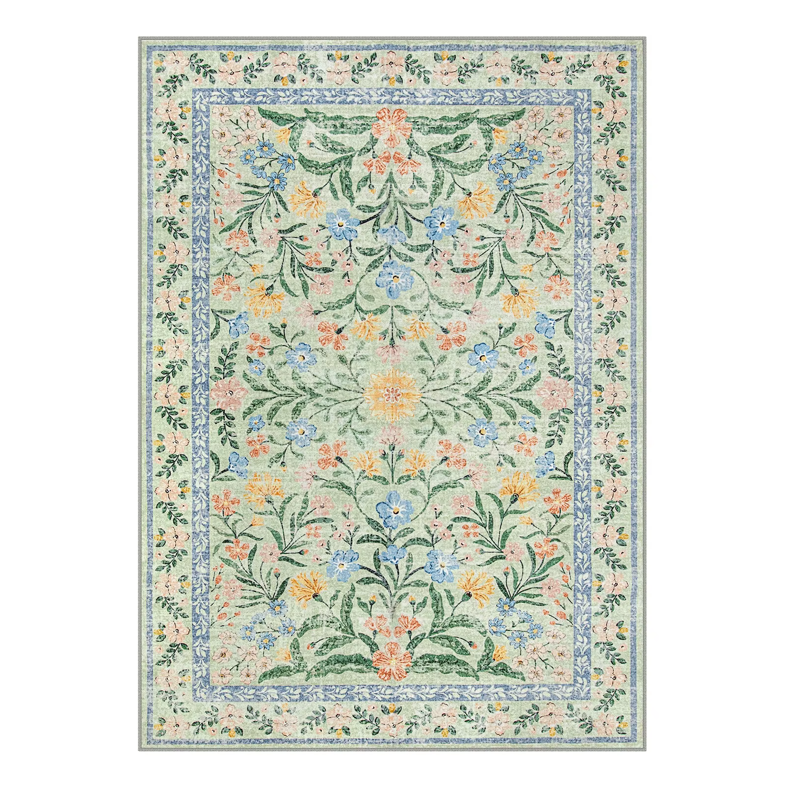 Tapis vert floral moderne de style parisien pour salon, esthétique florale, décor de maison gothique