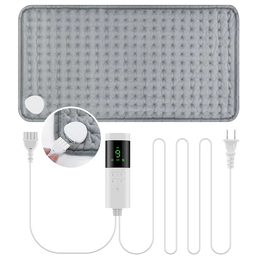 Coussin chauffant 60x30CM, 9 niveaux de température constante, 4 Modes de synchronisation, couvertur
