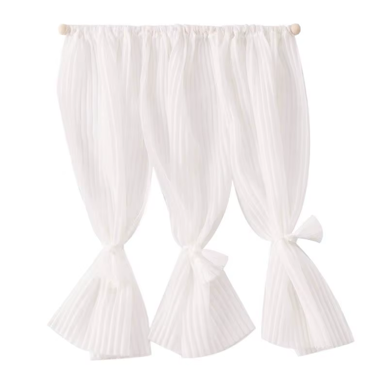 Rideau Miniature en mousseline de soie blanche, 1 pièce, décoration de meubles de chambre à coucher,
