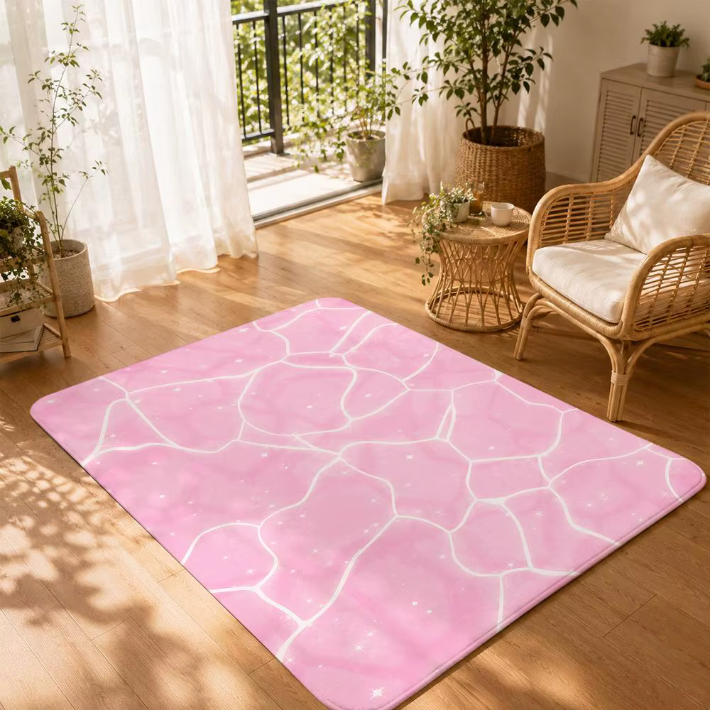 Tapis de sol rose Kawaii, antidérapant, absorbant, décoratif, pour la maison, la salle de bain, la c