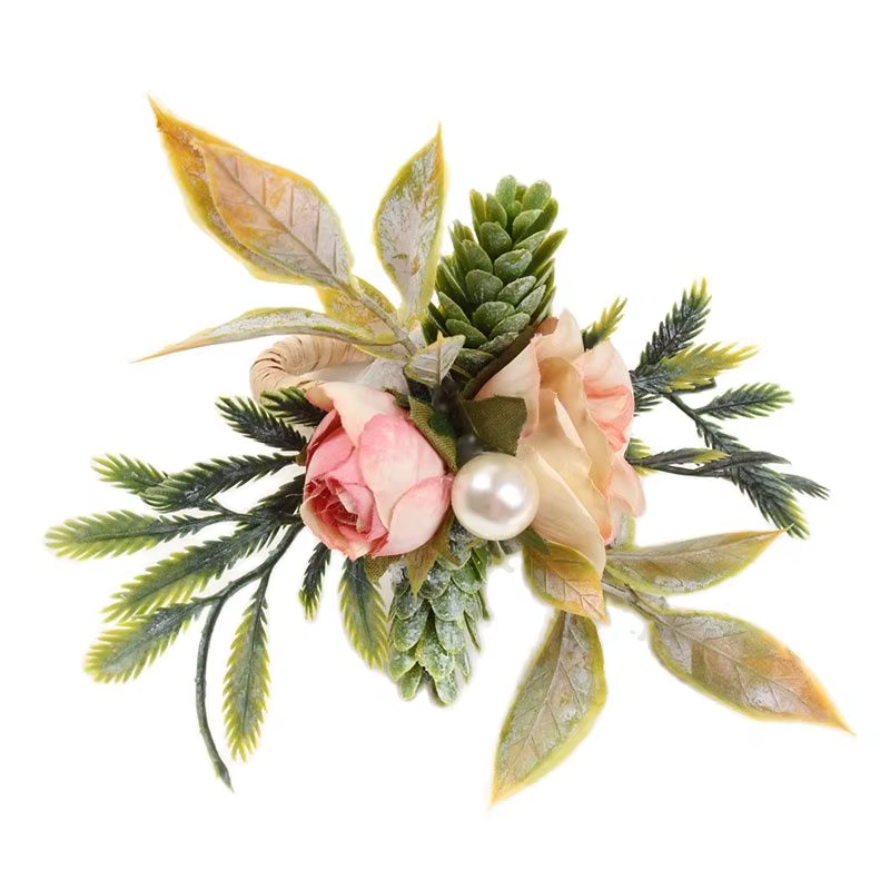 Porte-ronds de serviette en forme de cône rose et enrichi, accessoires décoratifs pour hôtel, événem