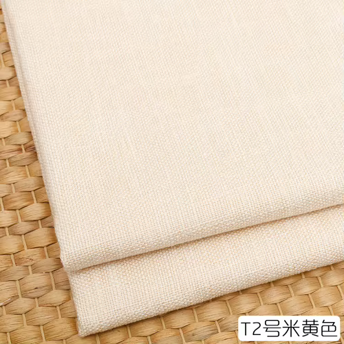 Tissu de canapé en lin épais uni de 148 cm de large, tissu de rideau et de nappe en coton et lin, ti