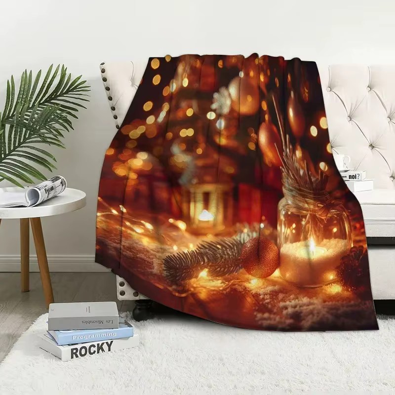 Couverture de décoration de Noël, jeté de canapé, couvre-lit, couvertures douces, plaid moderne, sim