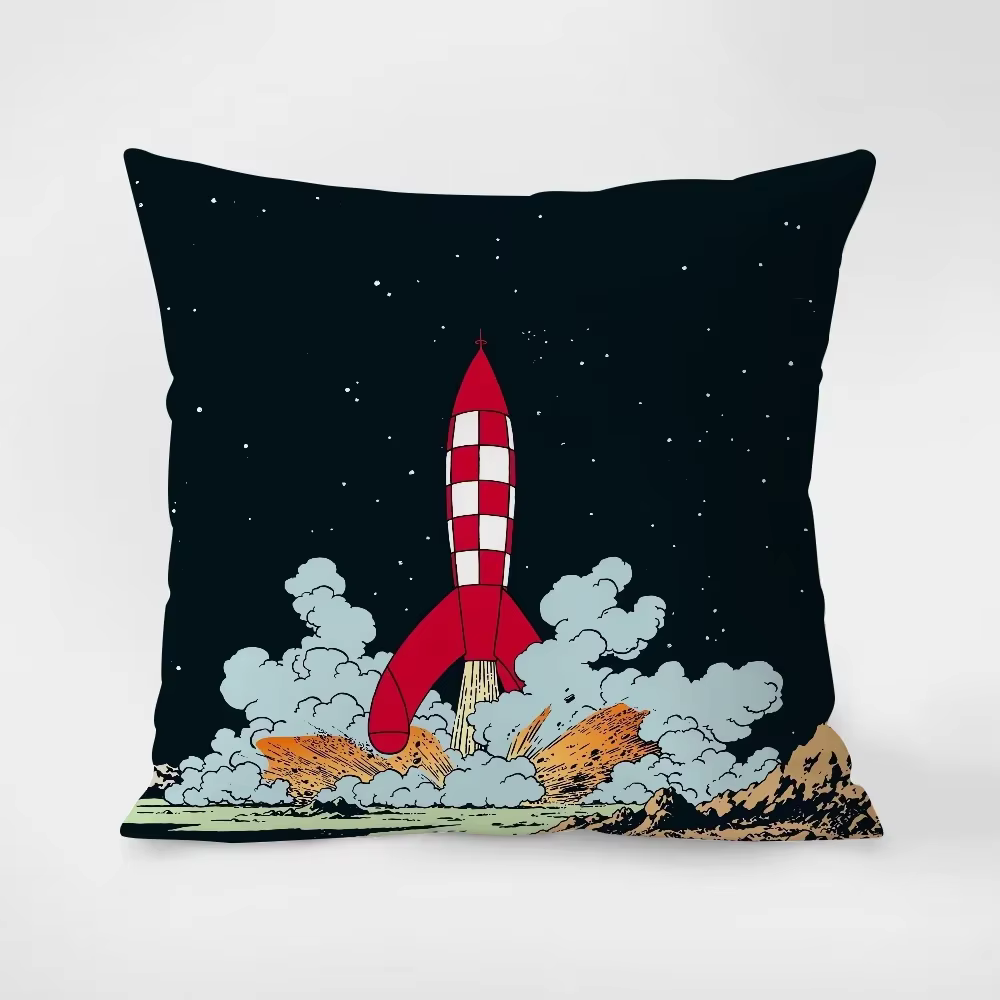 Juste de coussin Tintines pour canapé et salon, taie d'oreiller décorative, 45x45, 40x40