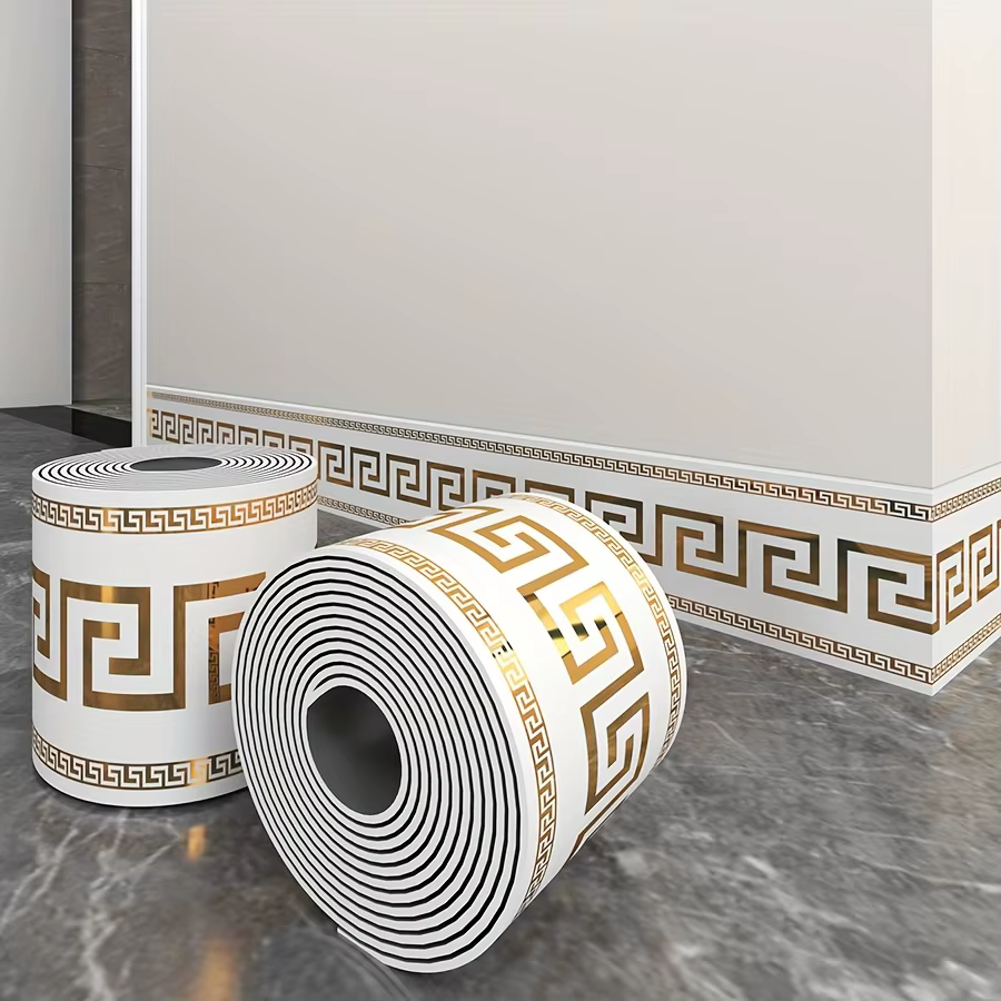 1 rouleau de papier peint de panneau de carrelage de marbre de Style européen, autocollant mural, ca
