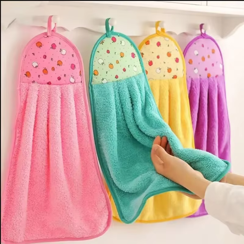 Articles de salle de bain en velours corail, serviette douce pour les mains, torchons absorbants, ch