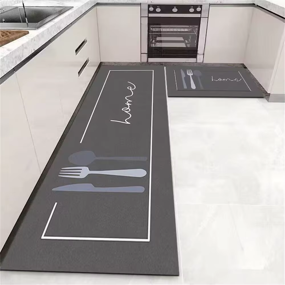 Le tapis de sol de cuisine VIKAMA est résistant à la saleté, antidérapant, absorbant l'eau et l'huil