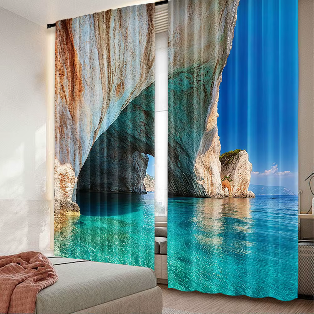 Rideaux de diversification de la mer sur l'île de Zakynthos, vacances en Grèce, mer relaxante, litto