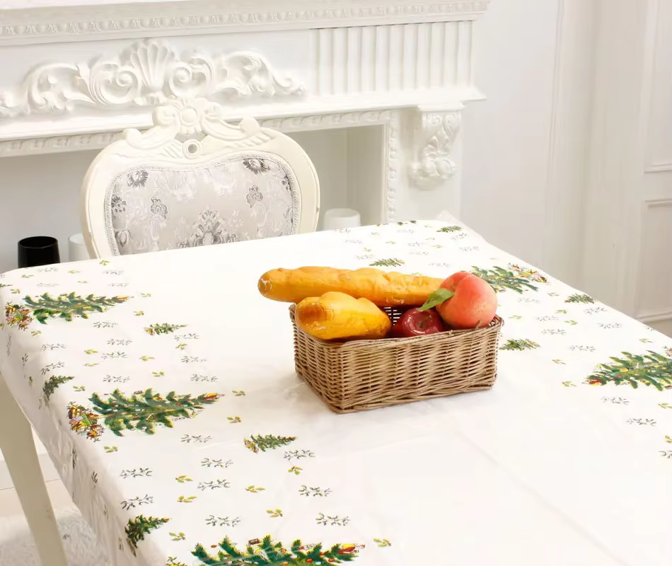 Nappe rectangulaire de Noël avec impression de poulet, linge de table de dessin animé, couverture de