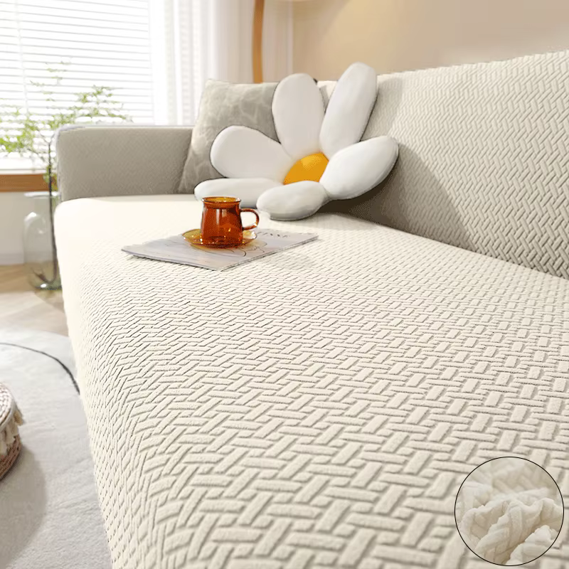 Housse de canapé élastique en Jacquard pour salon, protection de fauteuil en polaire extensible, can