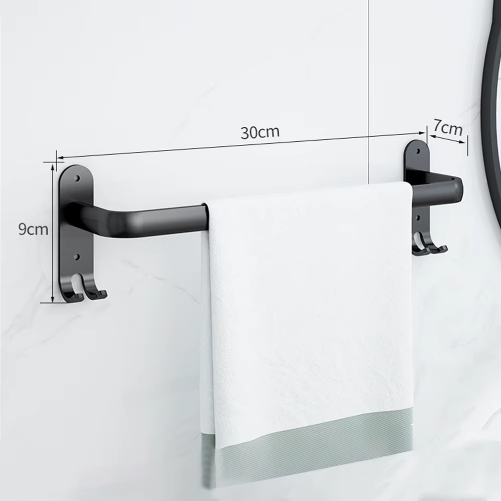 Porte-serviettes de salle de bain 3 couches sans perceuse, support de douche, étagère de rangement e