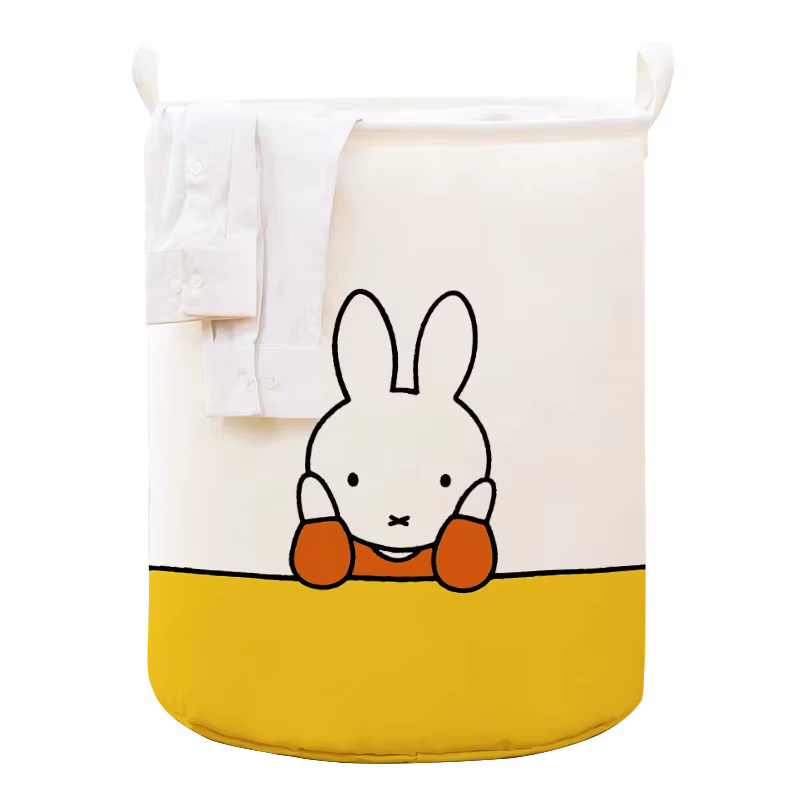 Panier à linge sale pliable Miffy dessin animé, panier de rangement pour vêtements sales imprimé ani