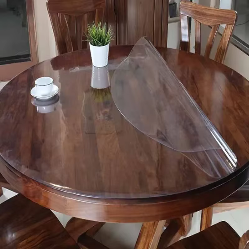 Couverture de protection de table de gril transparent, nappe, verre souple, PVC, plastique, imperméa