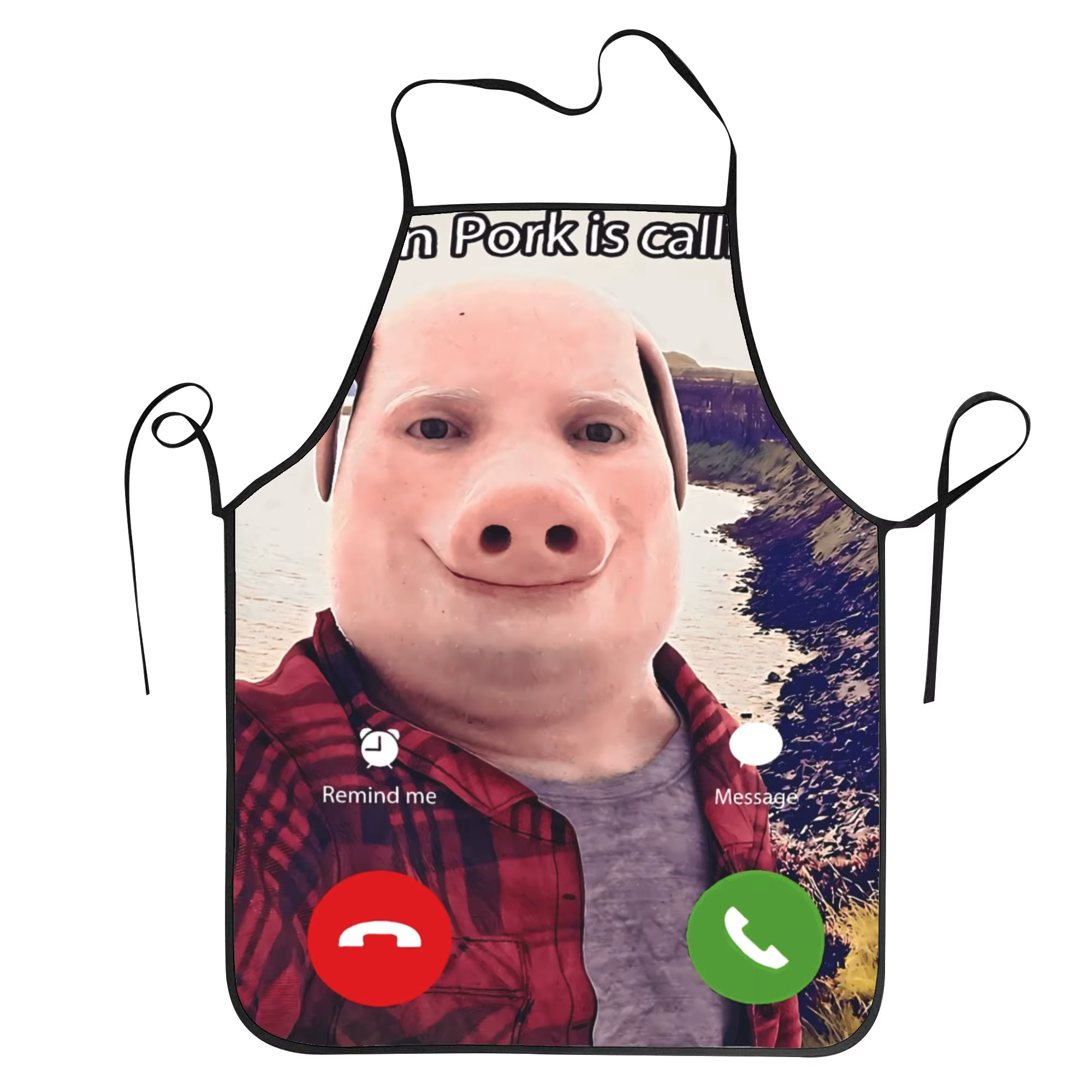 Tablier amusant pour adultes avec motif 'John Pork Is Calling' et motif 'Répondre à l'appel', access
