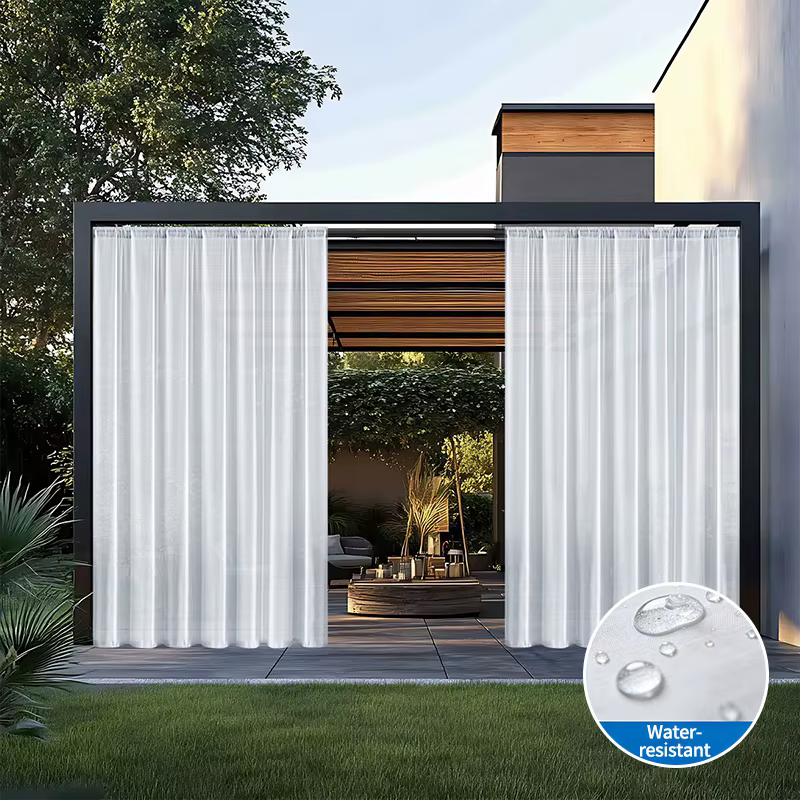 1 pièce Rideaux modernes unis imperméables pour extérieur, jardin, patio, gazebo, terrasse, balcon, 
