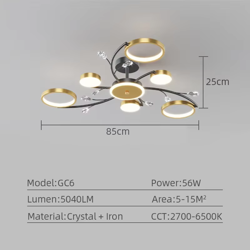 IRALAN-Plafonnier LED intelligent rond avec télécommande, design moderne, éclairage d'intérieur, lum