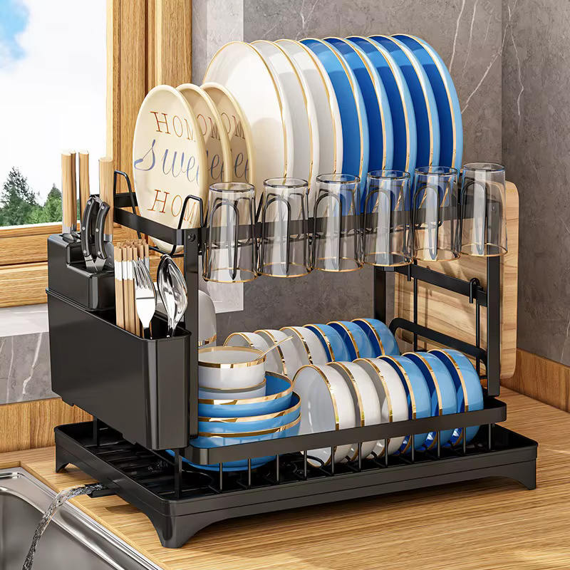 Étagère de cuisine, support de rangement pour vaisselle et assiettes, égouttoir, support multifoncti