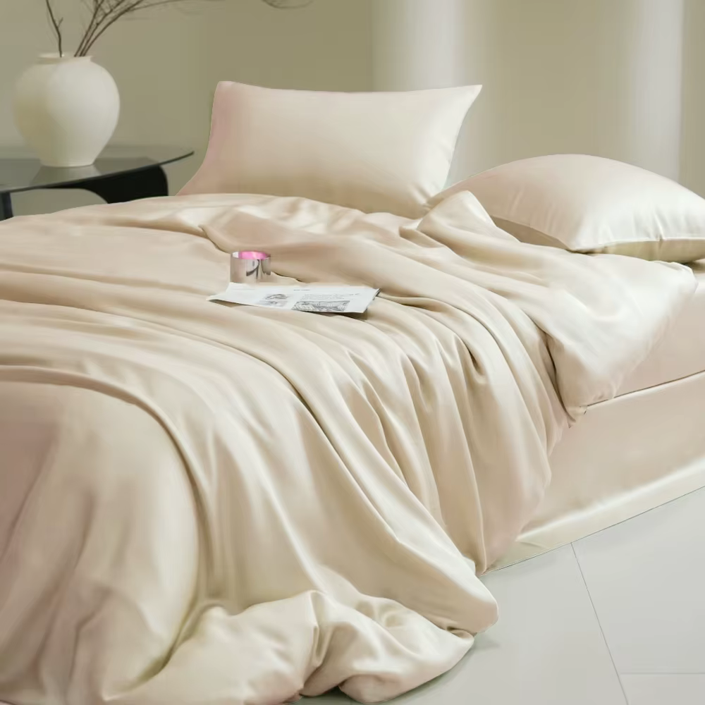 Sondeson 100% housse de couette en soie naturelle avec taie d'oreiller peau saine double reine roi c