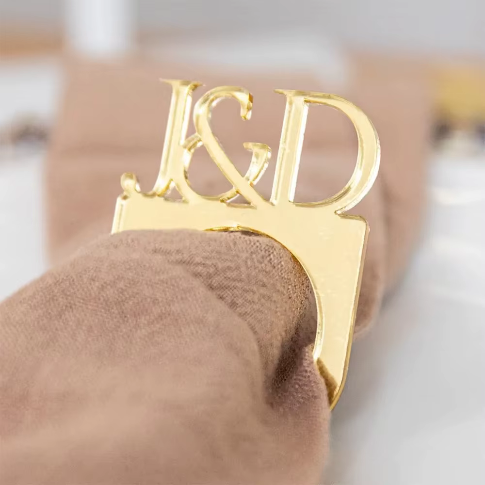 Ronds de Serviette en Acrylique Gravés Personnalisés, Décoration de ixPréChristophe, Mariage, Patien