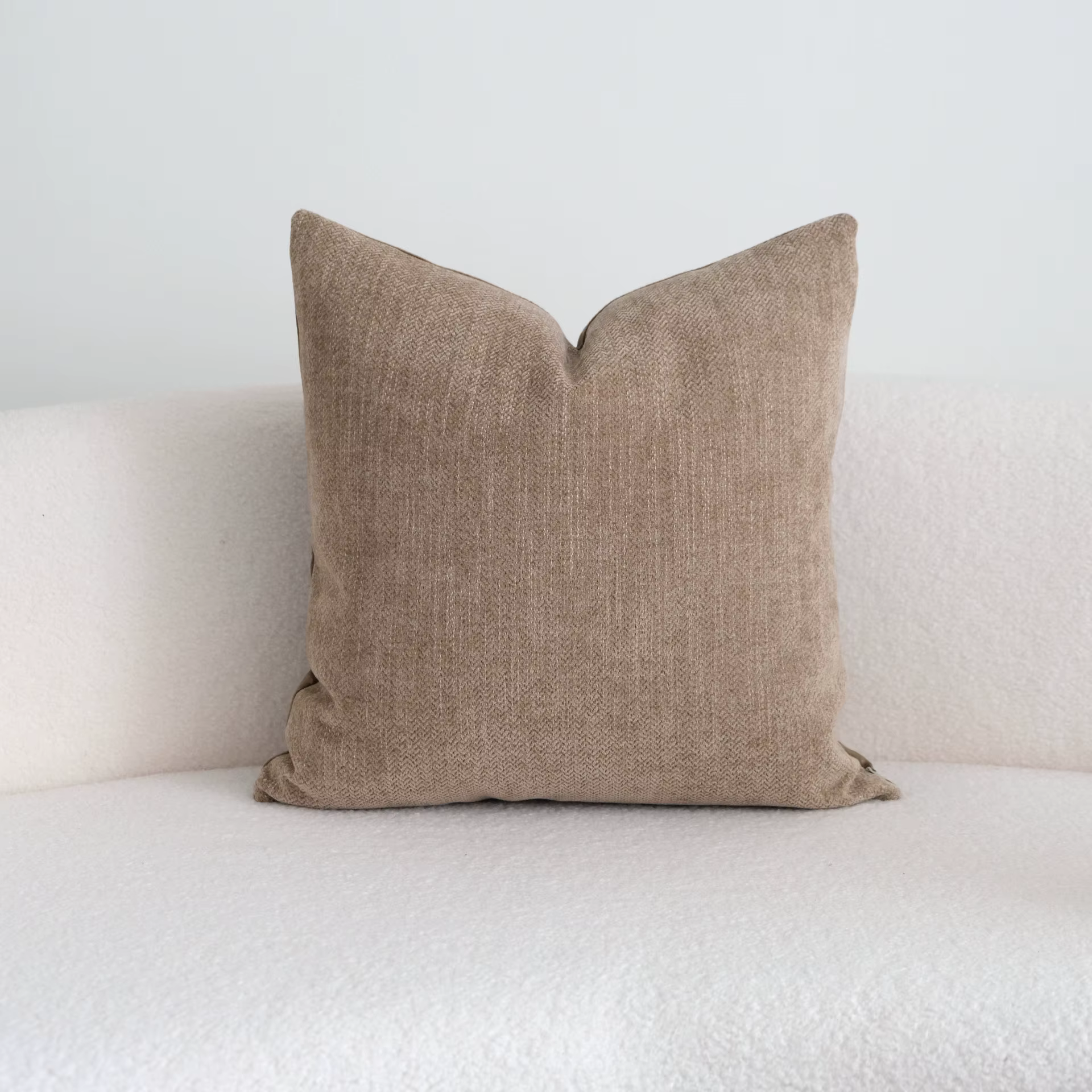 Taie de coussin classique marron grisâtre, taie d'oreiller rétro géométrique en Jacquard, Wabi Sabi,