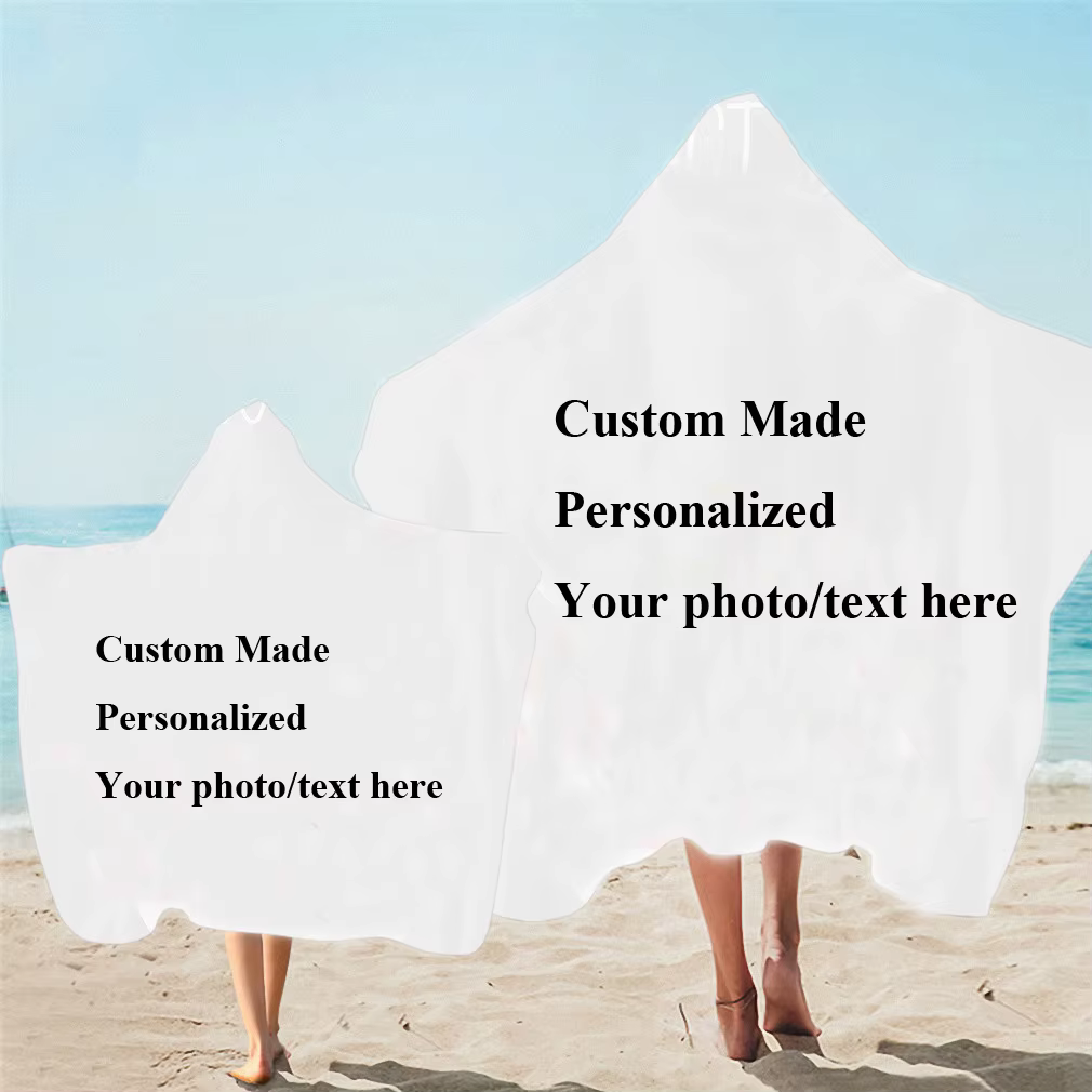 Serviette à capuche personnalisée pour adulte et enfant, personnalisée, surf sur la plage, cadeau un