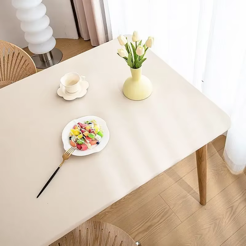 Couverture de nappe imperméable à l'huile, surface en cuir 90x180cm, pour Table à manger, tapis de T
