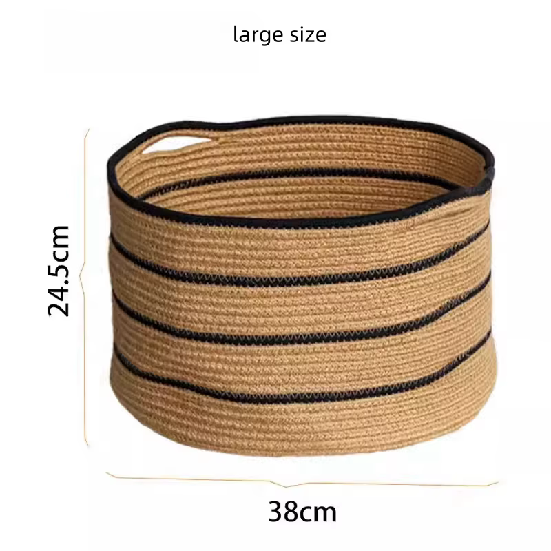 Panier à linge tissé en fil de coton, panier de rangement, panier de rangement pour jouets et divers