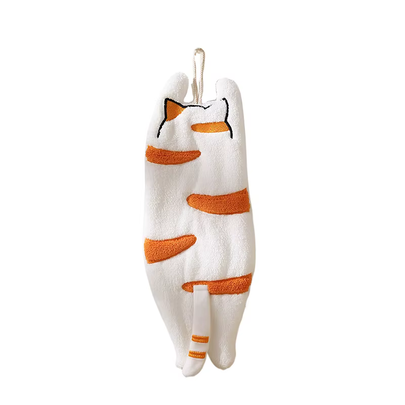Serviette suspendue mignonne motif chat, lapin, éléphant, serviette de cuisine, serviette de toilett