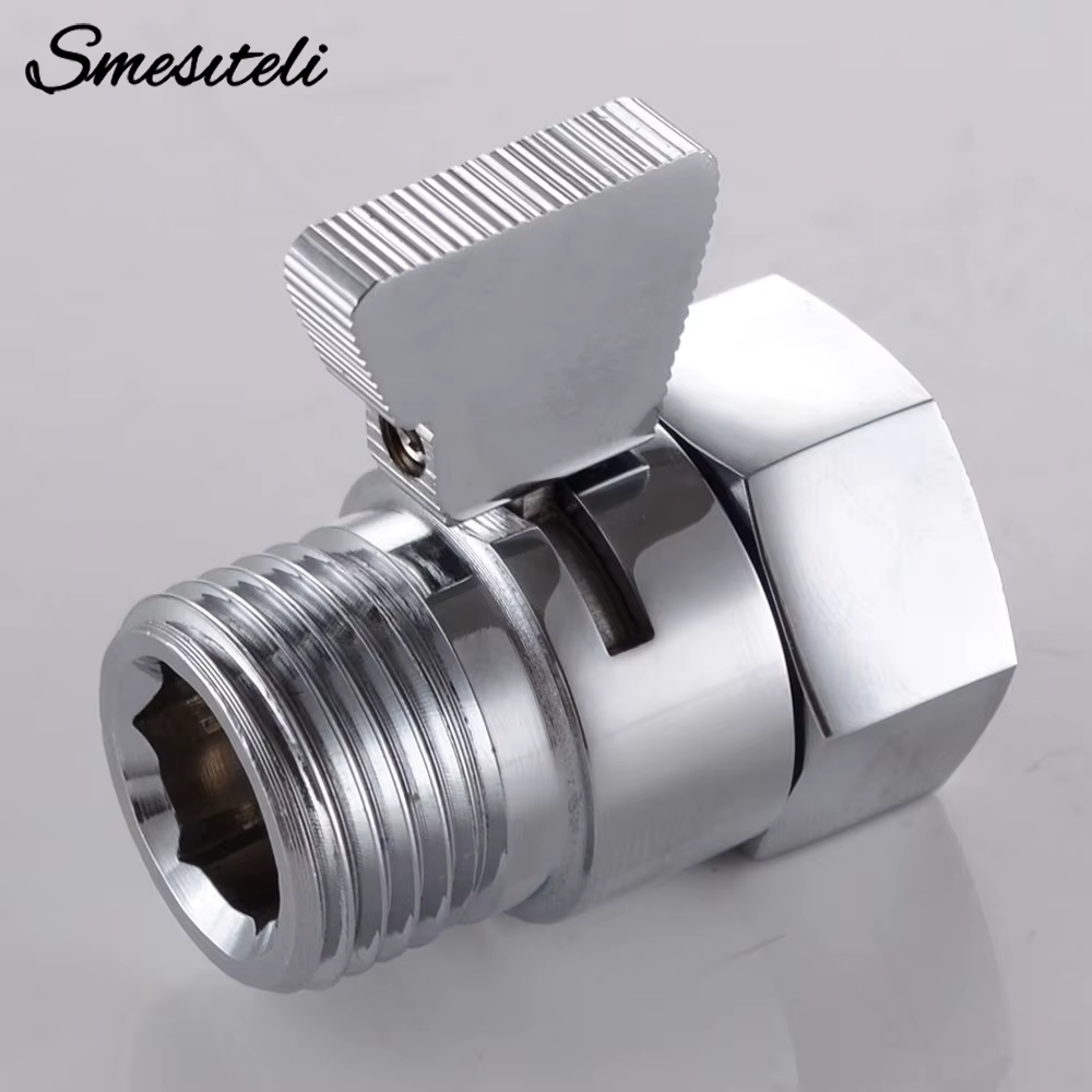 Smesiteli Promotion en gros pomme de douche chromée polie Unique vanne d'arrêt en laiton avec poigné