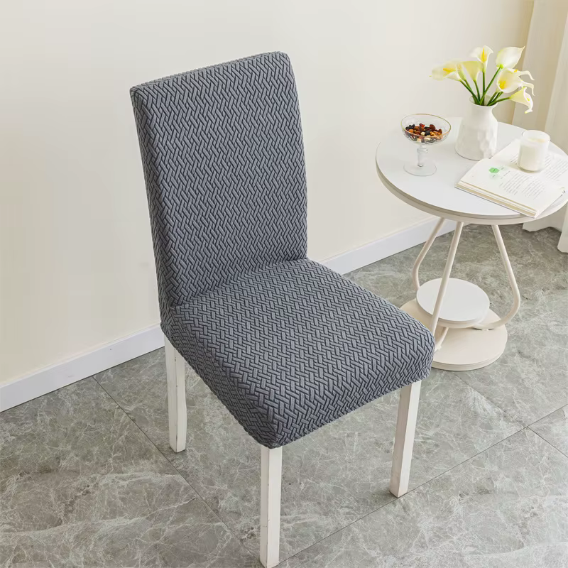 Housse de chaise de salle à manger en sergé Jacquard, housse de siège élastique, housses de siège so