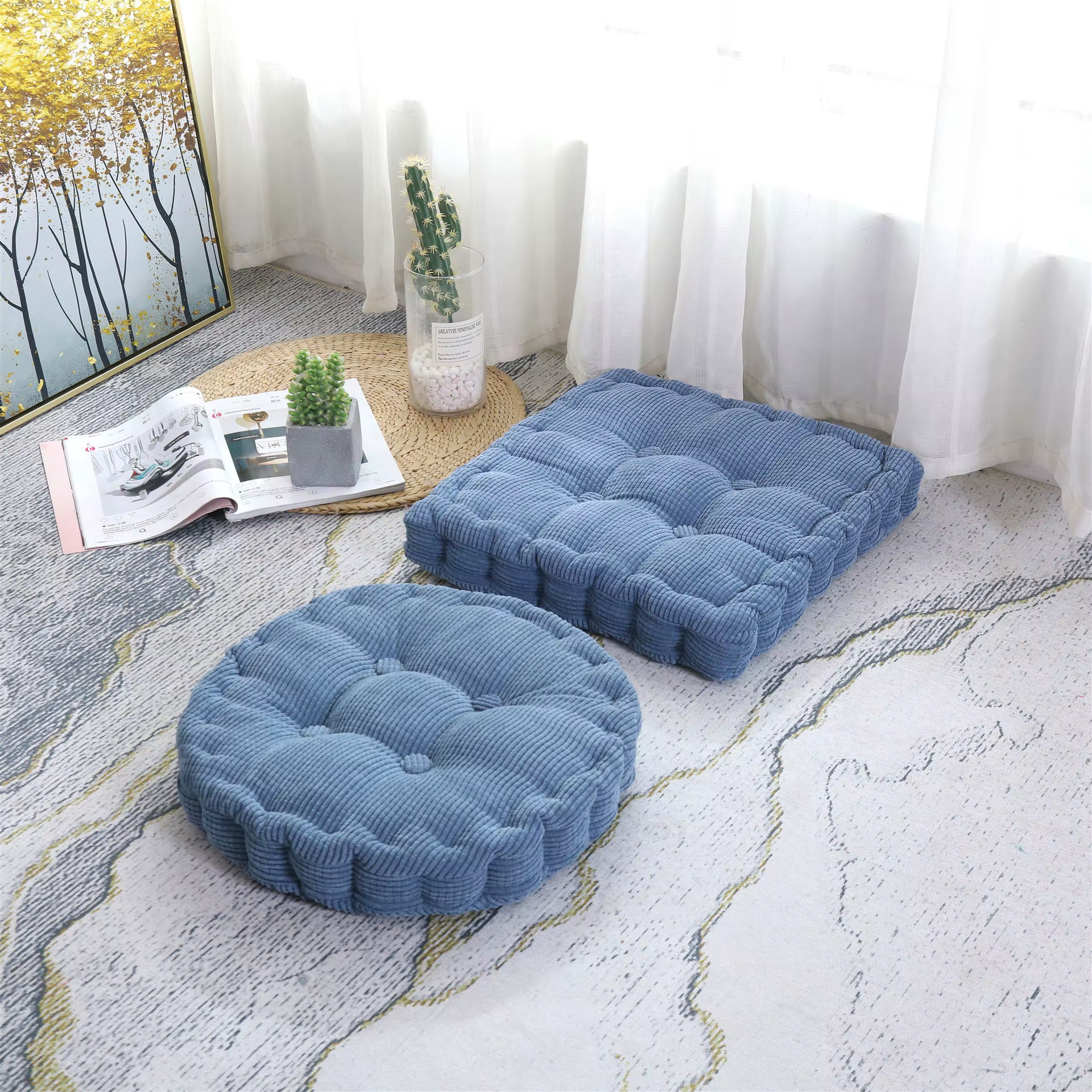 Coussin de Siège Rond Tufté, Grand Coussin de Chaise Épais, hypothécaire ami, pour la Maison, le Bur