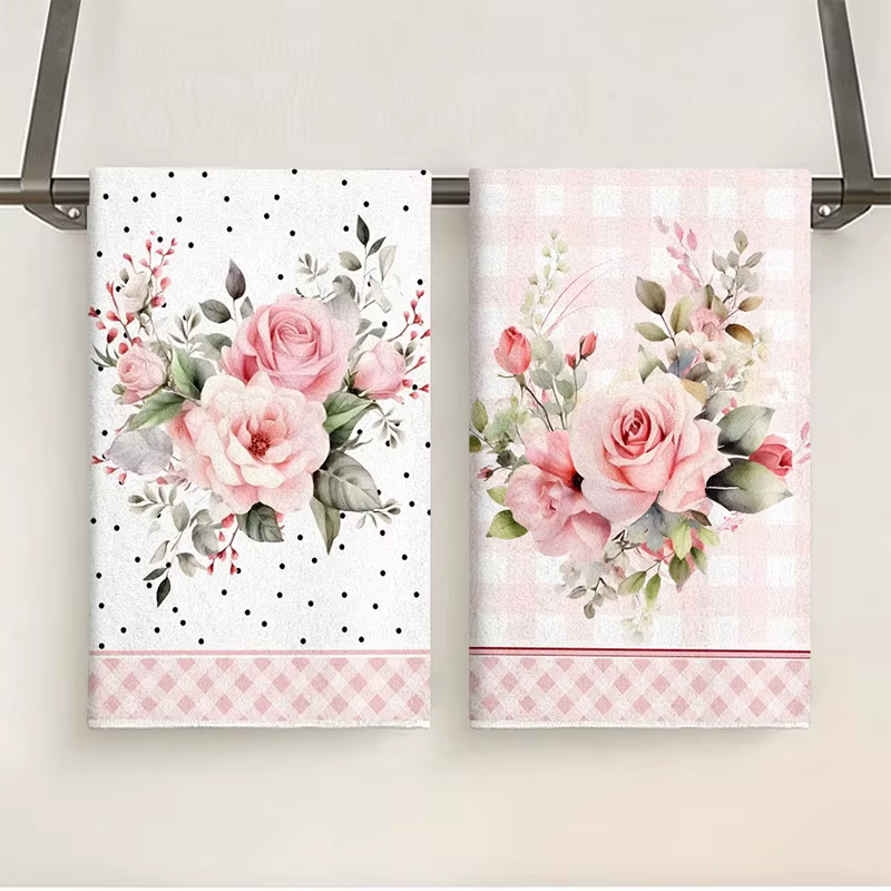 Lot de 2 serviettes de cuisine ultra-douces - Serviettes à main à séchage rapide, absorbantes et dur