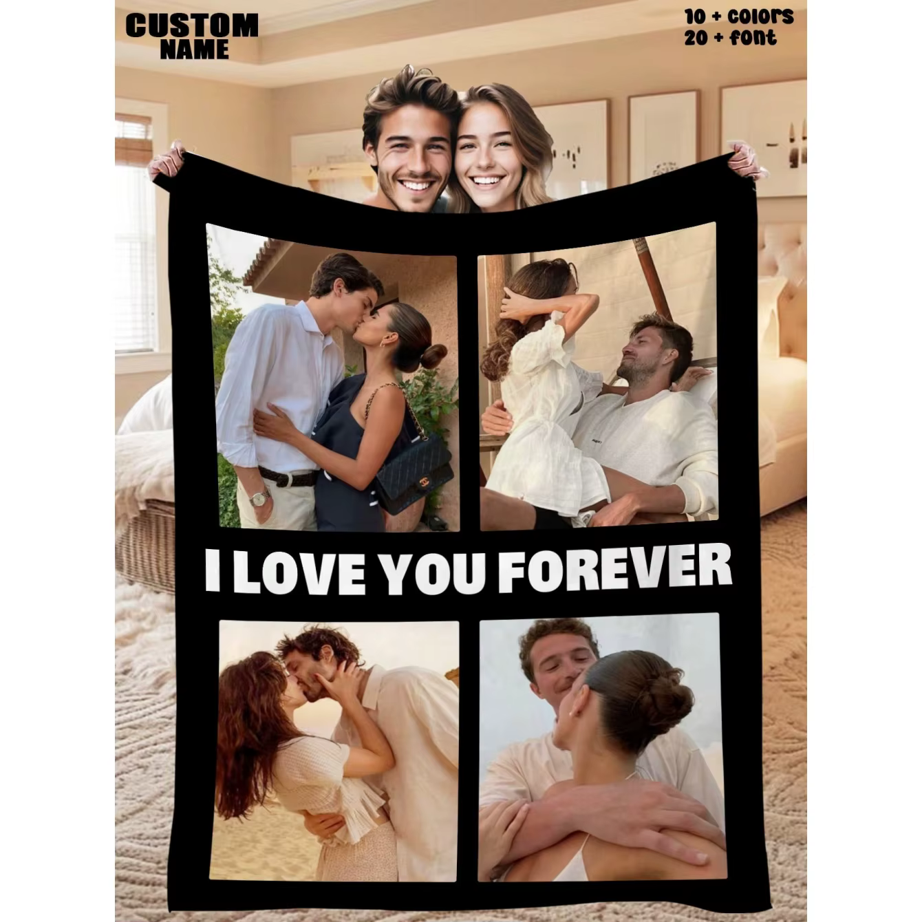 Couverture personnalisée avec Photo personnelle, 1 pièce, couverture de lit en flanelle, pour annive