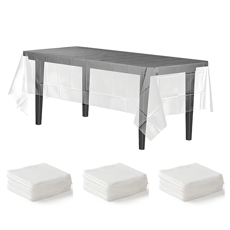 Nappe jetable transparente, 10/20/50 pièces, portable, facile à ranger, pour la maison, le restauran