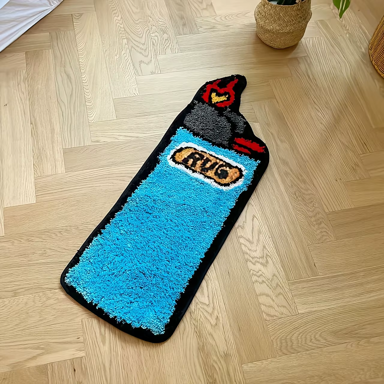 Tapis capitonné briquet bleu, pour chambre à coucher, salon, rétro arc-en-ciel, moelleux, antidérapa