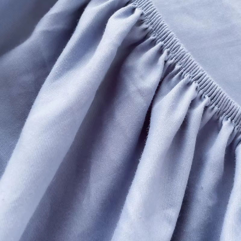 Parure de Lit 100% Coton Égyptien 400TC, Drap-Juste de Luxe, Draps Plats avec Taie d'Oreiller, Doux 